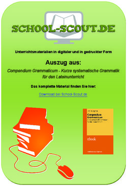 Auszug aus: Compendium Grammaticum - Kurze systematische Grammatik f&uuml;r den Lateinunterricht