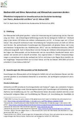 BIODIVERSITÄT UND KLIMA: NATURSCHUTZ UND KLIMASCHUTZ ZUSAMMEN DENKEN - BFN