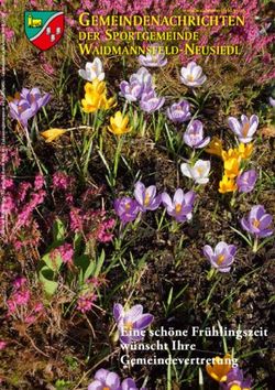 GEMEINDENACHRICHTEN DER SPORTGEMEINDE WAIDMANNSFELD-NEUSIEDL - EINE SCH&Ouml;NE FR&Uuml;HLINGSZEIT W&Uuml;NSCHT IHRE GEMEINDEVERTRETUNG