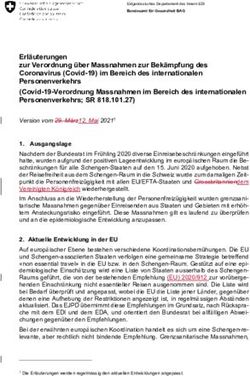 Erl&auml;uterungen zur Verordnung &uuml;ber Massnahmen zur Bek&auml;mpfung des Coronavirus (Covid-19) im Bereich des internationalen Personenverkehrs ...
