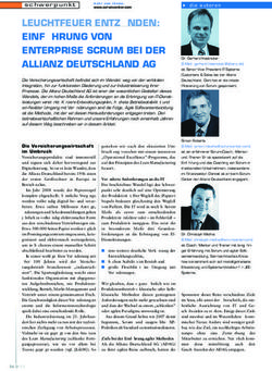 LEUCHTFEUER ENTZ&Uuml;NDEN: EINF&Uuml;HRUNG VON ENTERPRISE SCRUM BEI DER ALLIANZ DEUTSCHLAND AG