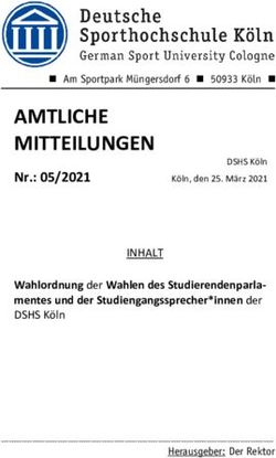 AMTLICHE MITTEILUNGEN - Nr.: 05/2021 INHALT - Deutsche Sporthochschule K&ouml;ln