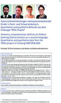 Satzverst&auml;ndnisleistungen zweitspracherwerbender Kinder in Hoch- und Schweizerdeutsch Quantitative und qualitative Befunde aus dem Freiburger ...