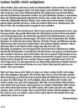 Leben hei&szlig;t: nicht aufgeben