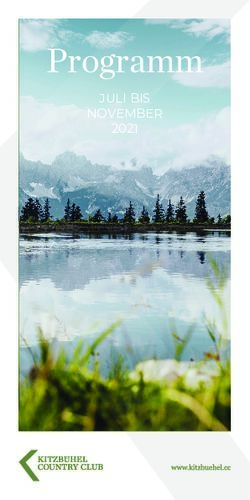 Programm JULI BIS NOVEMBER 2021 - Kitzb&uuml;hel Country Club