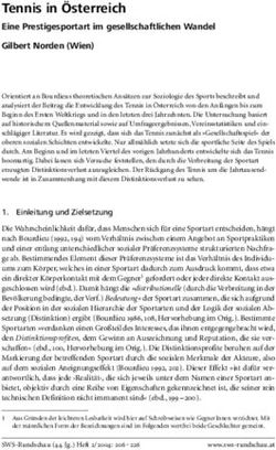 Tennis in Österreich Eine Prestigesportart im gesellschaftlichen Wandel Gilbert Norden (Wien)