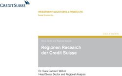 Regionen Research der Credit Suisse - INVESTMENT SOLUTIONS & PRODUCTS - Dr. Sara Carnazzi Weber Head Swiss Sector and Regional Analysis - ETH ...