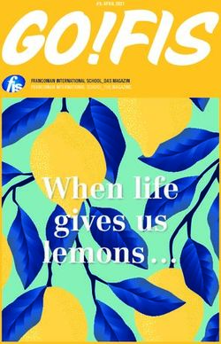 # 9, APRIL 2021 GO!FIS - When life gives us lemons - FRANCONIAN INTERNATIONAL SCHOOL_DAS MAGAZIN FRANCONIAN INTERNATIONAL SCHOOL_THE MAGAZINE