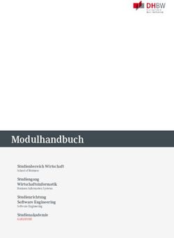 Modulhandbuch Studienbereich Wirtschaft Studiengang Wirtschaftsinformatik - DHBW