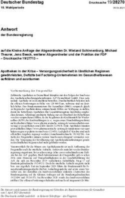 Antwort der Bundesregierung - Deutscher Bundestag