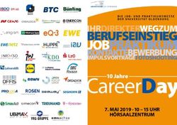 10 Jahre 7. MAI 2019 10 - 15 UHR HÖRSAALZENTRUM - Universität Oldenburg