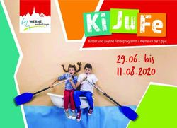 KI JUFE 29.06. BIS 11.08.2020 - KINDER UND JUGEND FERIENPROGRAMM WERNE AN DER LIPPE - STADT WERNE