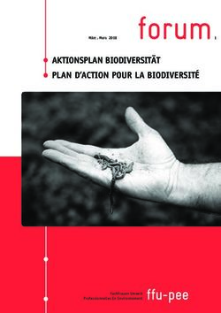 Forum AKTIONSPLAN BIODIVERSITÄT PLAN D'ACTION POUR LA BIODIVERSITÉ - März . Mars 2018