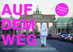 WEGONLINE FORUM STRAFVERTEIDIGUNG 2020 - Program m Stand: Oktober