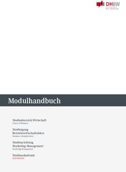 Modulhandbuch Studienbereich Wirtschaft Studiengang Betriebswirtschaftslehre - DHBW