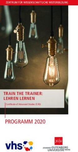 PROGRAMM 2020 TRAIN THE TRAINER: LEHREN LERNEN - ZENTRUM F&Uuml;R WISSENSCHAFTLICHE WEITERBILDUNG - ZWW Uni Mainz