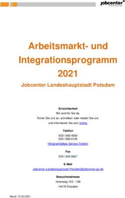 Arbeitsmarkt- und Integrationsprogramm 2021 - Jobcenter Landeshauptstadt Potsdam