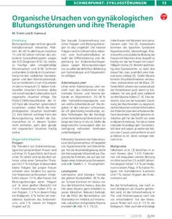 Organische Ursachen von gyn&auml;kologischen Blutungsst&ouml;rungen und ihre Therapie
