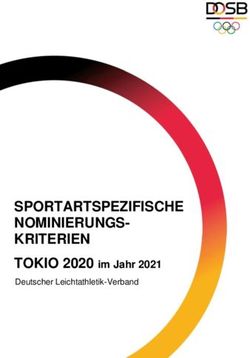 SPORTARTSPEZIFISCHE NOMINIERUNGS-KRITERIEN - TOKIO 2020 im Jahr 2021 Deutscher Leichtathletik-Verband