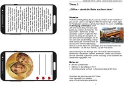 Thema 1 "Offline - damit die Seele wachsen kann" Hinweise