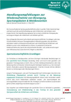 Handlungsempfehlungen zur Wiederaufnahme von Bewegung, Sportangeboten & Wettbewerben