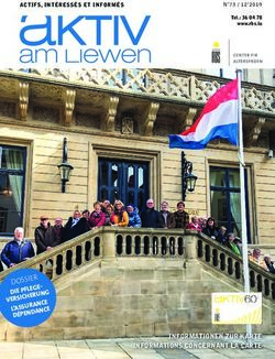 INFORMATIONEN ZUR KARTE INFORMATIONS CONCERNANT LA CARTE - N 73 / 12'2019 ACTIFS, INTÉRESSÉS ET INFORMÉS - RBS-Center fir Altersfroen