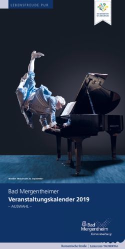 Bad Mergentheimer Veranstaltungskalender 2019 - AUSWAHL-LEBENSFREUDE PUR