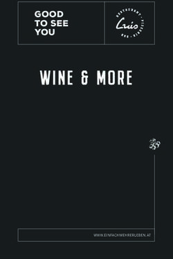 WINE & MORE good to see you - Luis Nauders