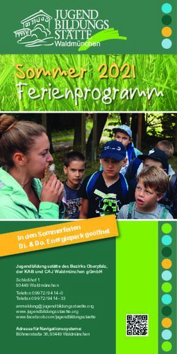 Ferienprogramm Sommer 2021 - Jugendbildungsst&auml;tte Waldm&uuml;nchen