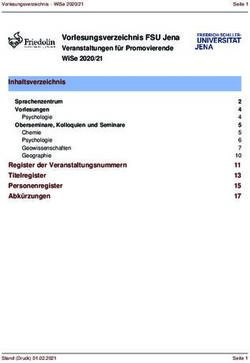 VORLESUNGSVERZEICHNIS FSU JENA VERANSTALTUNGEN FÜR PROMOVIERENDE WISE 2020/21 - VORLESUNGSVERZEICHNIS ...