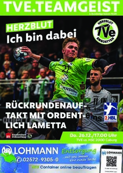 R&Uuml;CKRUNDENAUF- TAKT MIT ORDENT- LICH LAMETTA - Do. 26.12./17.00 Uhr TVE vs. HSC 2000 Coburg - TV Emsdetten