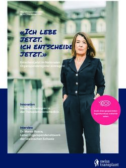 "Ich lebe jetzt. ich entscheide jetzt." - Swisstransplant