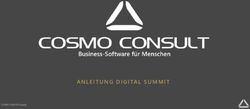 ANLEITUNG DIGITAL SUMMIT - COSMO CONSULT Gruppe