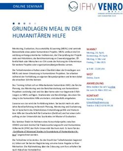 GRUNDLAGEN MEAL IN DER HUMANIT&Auml;REN HILFE - ONLINE SEMINAR - VENRO