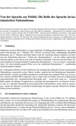 Von der Sprache zur Politik: Die Rolle der Sprache im ka- talanischen Nationalismus