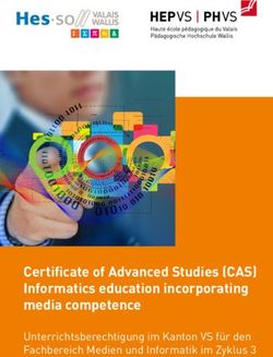 Certificate of Advanced Studies (CAS) Informatics education incorporating media competence - Unterrichtsberechtigung im Kanton VS für den ...