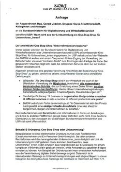 Anfrage vom 29.10.2021 (XXVII. GP) - Parlament