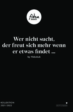 Wer nicht sucht, der freut sich mehr wenn er etwas findet - by Habakuk KOLLEKTION