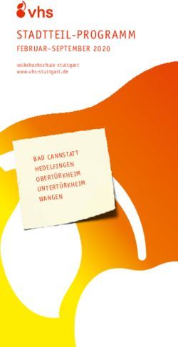 STADTTEIL-PROGRAMM FEBRUAR-SEPTEMBER 2020 BAD CANNSTATT - VHS Stuttgart
