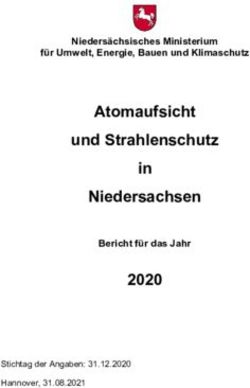 Atomaufsicht und Strahlenschutz in Niedersachsen 2020 - Niedersächsisches Ministerium für Umwelt, Energie, Bauen und Klimaschutz - Bericht für das ...