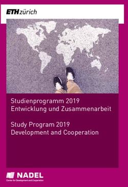 Studienprogramm 2019 Entwicklung und Zusammenarbeit Study Program 2019 Development and Cooperation - ETH Zürich