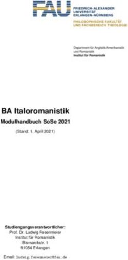 BA ITALOROMANISTIK MODULHANDBUCH SOSE 2021 - STUDIENGANGSVERANTWORTLICHER: INSTITUT FÜR ROMANISTIK