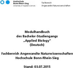 Modulhandbuch des Bachelor-Studiengangs "Applied Biology" (Deutsch) Fachbereich Angewandte Naturwissenschaften Hochschule Bonn-Rhein-Sieg Stand: ...