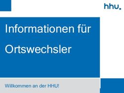 Informationen für Ortswechsler - Willkommen an der HHU! www.hhu.de