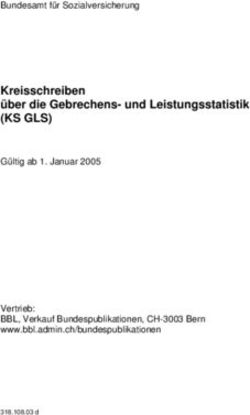Kreisschreiben über die Gebrechens- und Leistungsstatistik - (KS GLS) Bundesamt für Sozialversicherung