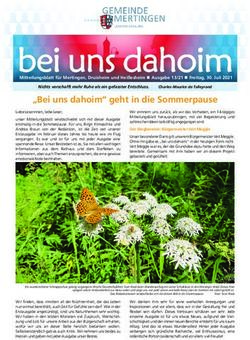 "Bei uns dahoim" geht in die Sommerpause - Mitteilungsblatt f&uuml;r Mertingen, Druisheim und Hei&szlig;esheim n Ausgabe 13/21 n Freitag, 30. Juli 2021 ...