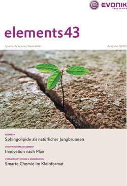 Elements43 - Sphingolipide als natürlicher Jungbrunnen Innovation nach Plan Smarte Chemie im Kleinformat - Evonik Industries