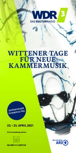 WITTENER TAGE FÜR NEUE KAMMERMUSIK- 25. APRIL 2021 - Kulturforum ...