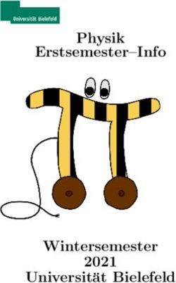 Physik Erstsemester-Info - Wintersemester 2021 Universit at Bielefeld