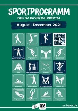 Sportprogramm DES SV BAYER WUPPERTAL - August - Dezember 2021